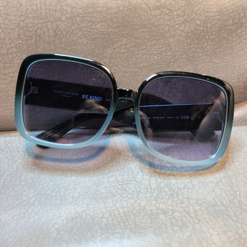 Kurt Geiger London Be Kind Blue Gradient Oversized Square Sunglasses